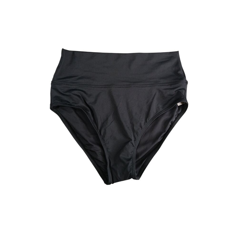 Lands' End Swim Bottoms Womens Small 6-8 Black Bikini Beach High Rise NWOT